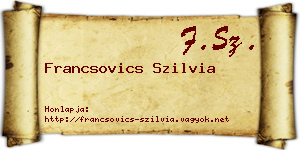 Francsovics Szilvia névjegykártya